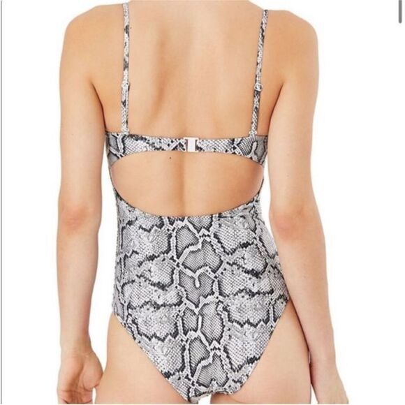 Onia Bell Python One-Piece Swimsuit Black White Sz XS NWT - Picture 4 of 9